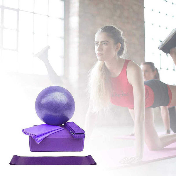 5-teiliges Yoga-Equipment-Set mit Ball & Blöcken