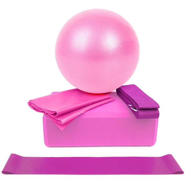 5-teiliges Yoga-Equipment-Set mit Ball & Blöcken