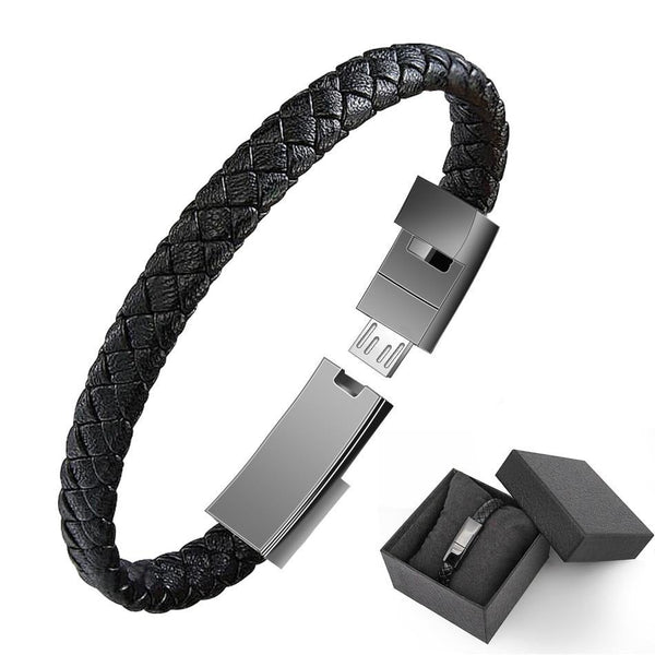 Leder Mini-USB Armband – Daten- & Ladekabel